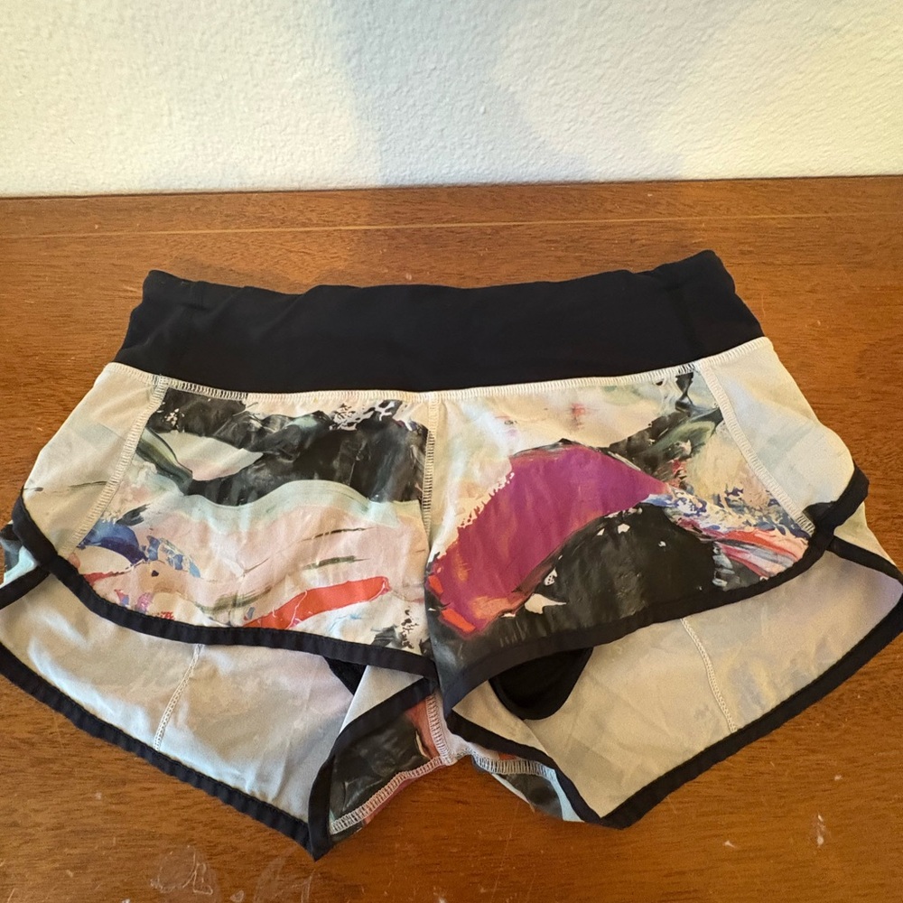 lululemon athletica Black and Multicolor Athletic Shorts